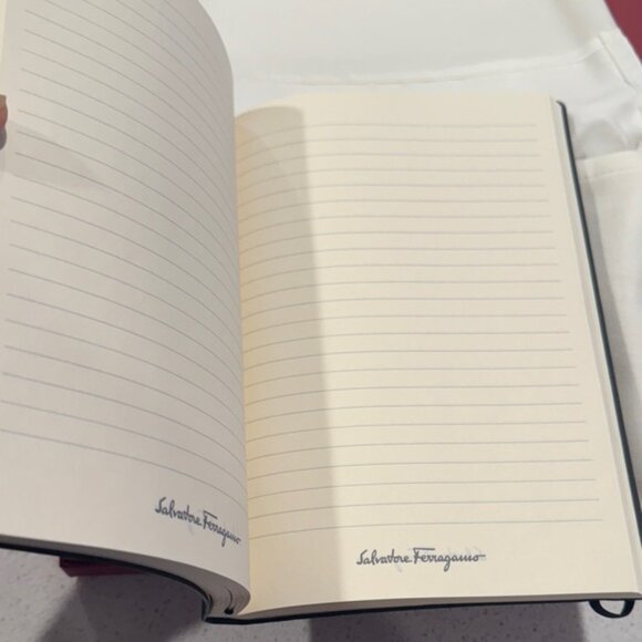 Salvatore Ferragamo NWT Black Notebook with Burgundy Box - Picture 4 of 7